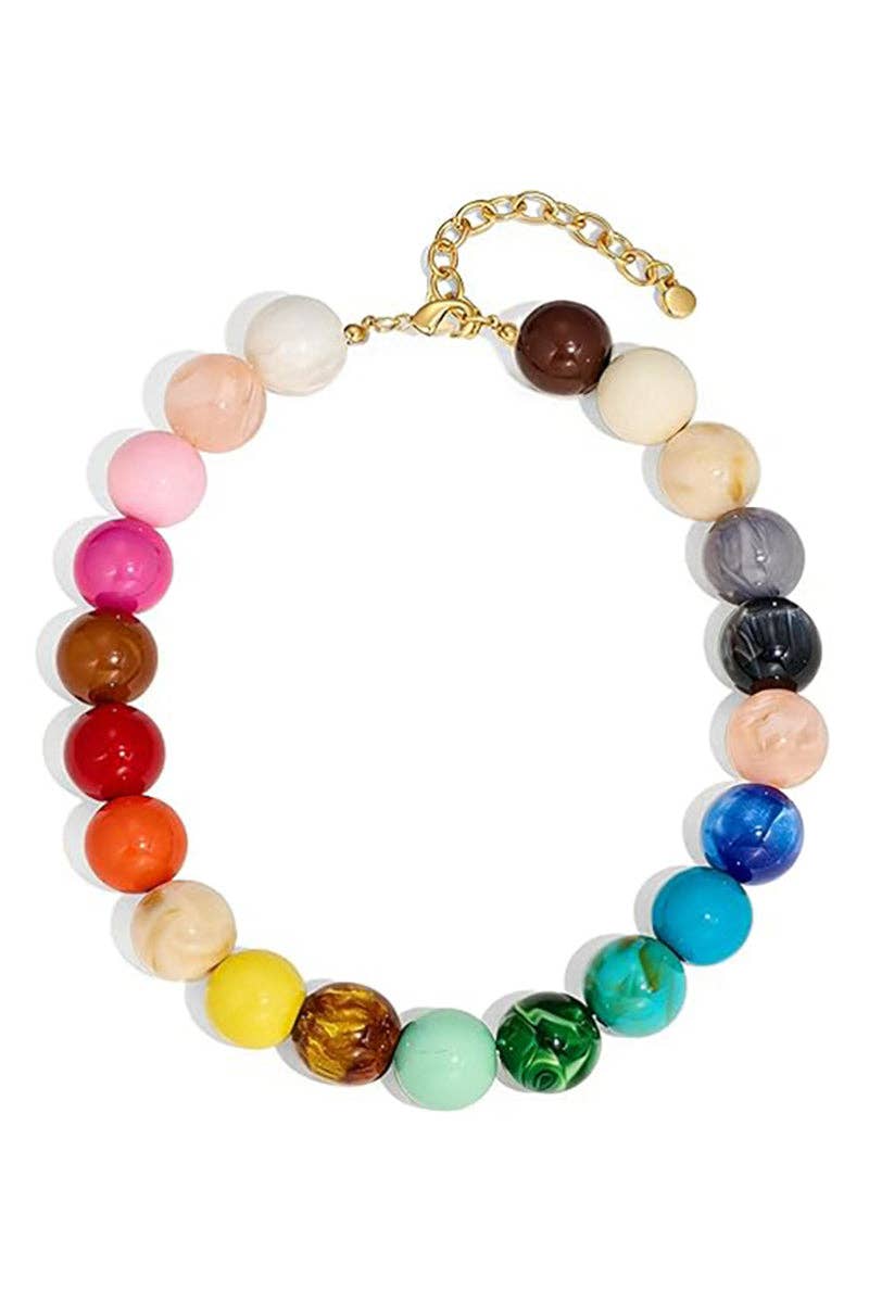Multi Vibrant Beaded Statement Necklace