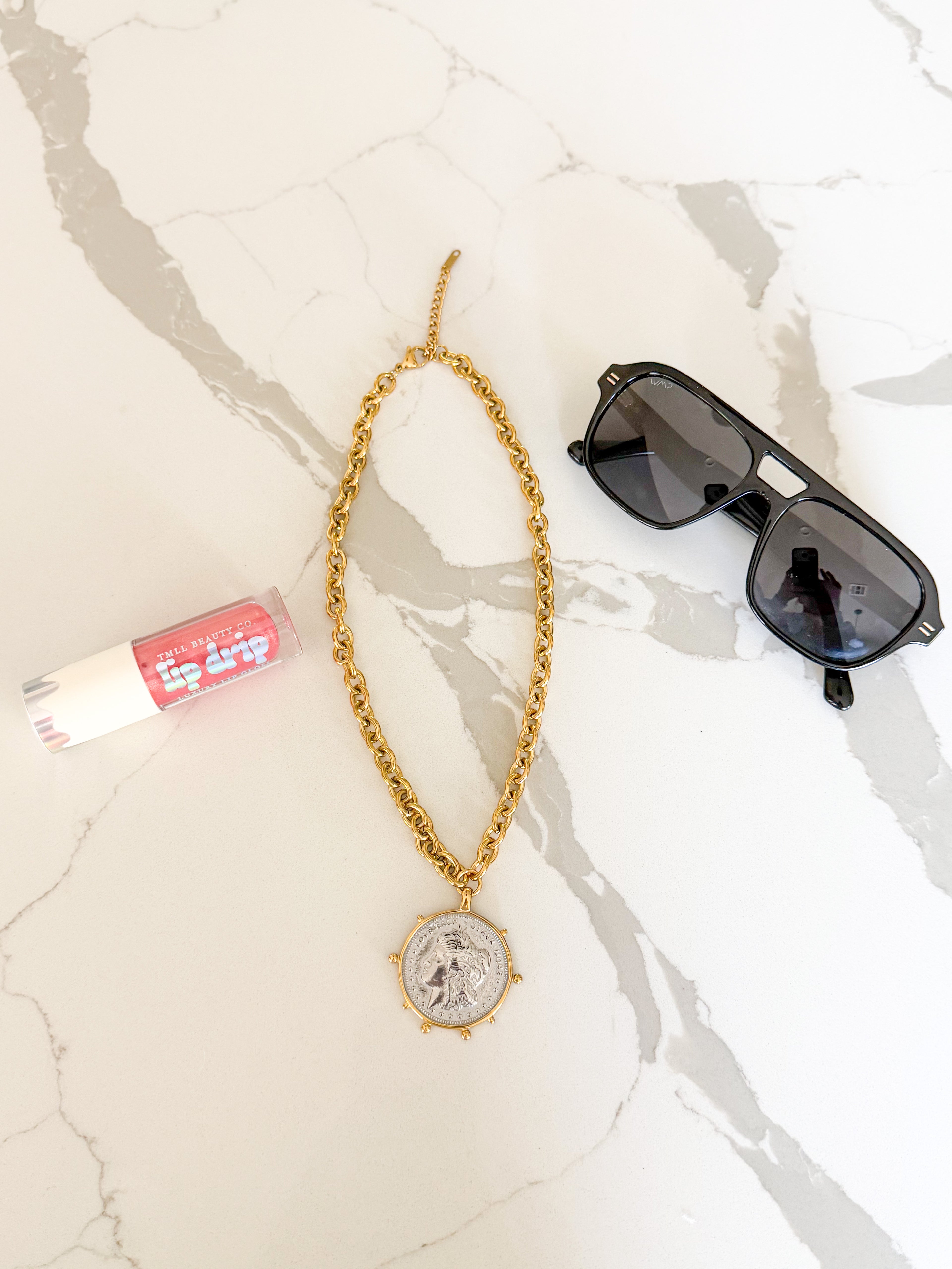Chansutt Two Toned Coin Necklace