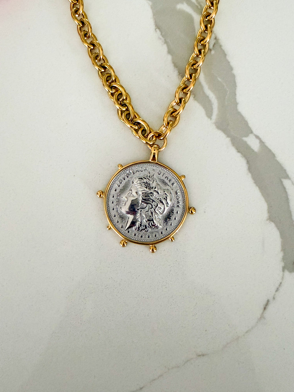 Chansutt Two Toned Coin Necklace