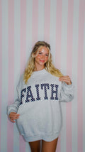 FAITH Embroidered Polka Dot Mock Neck Sweatshirt