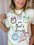 On God's Timing Tee on Ivory