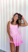 Wide Stripe With Scallop Shaped Solid Hem Knife Pleated Active Skort