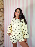 Yellow/Brown Polka Dot Fleece Set