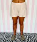 Baby Pink Striped Rib Shorts