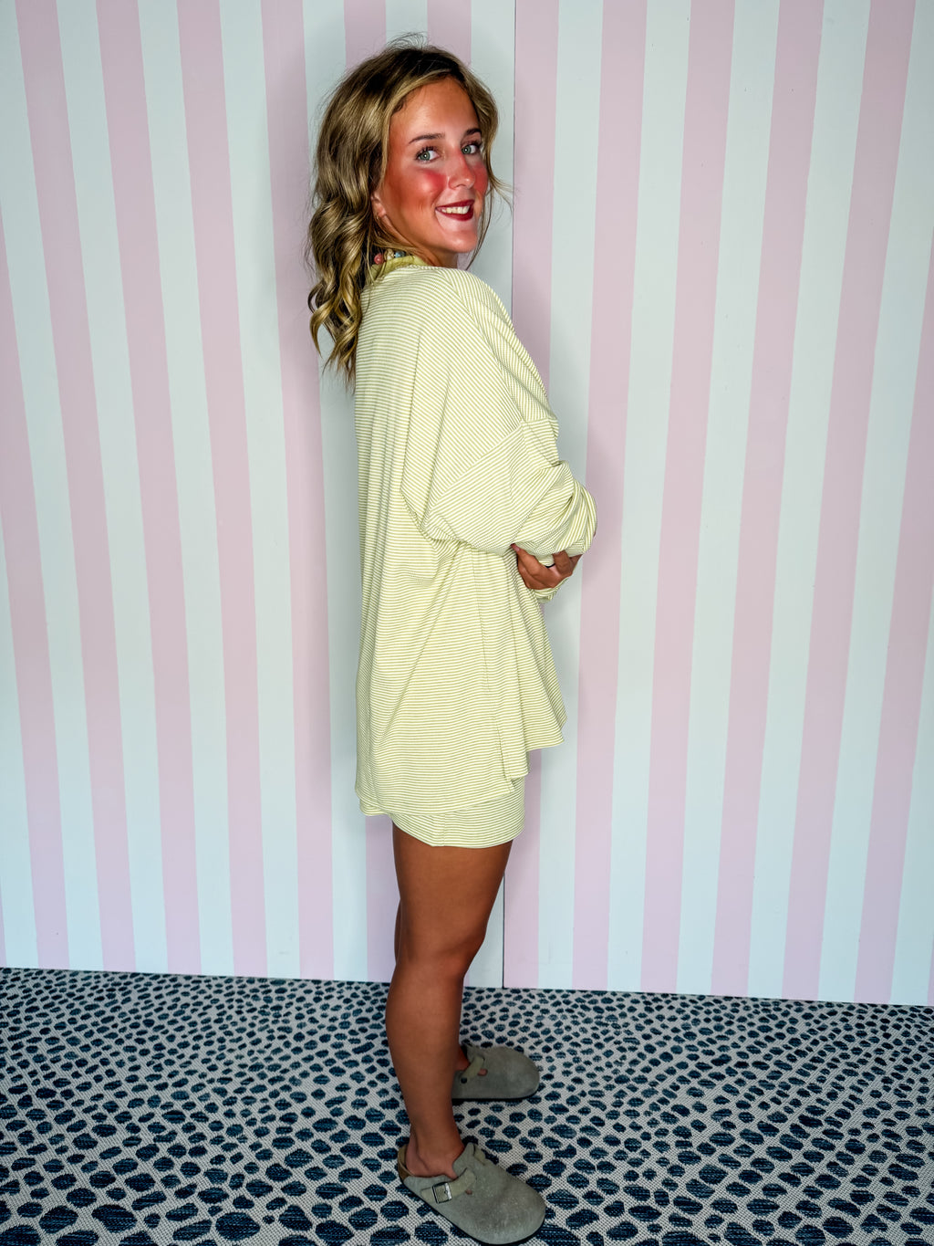 Sage Striped Rib Top