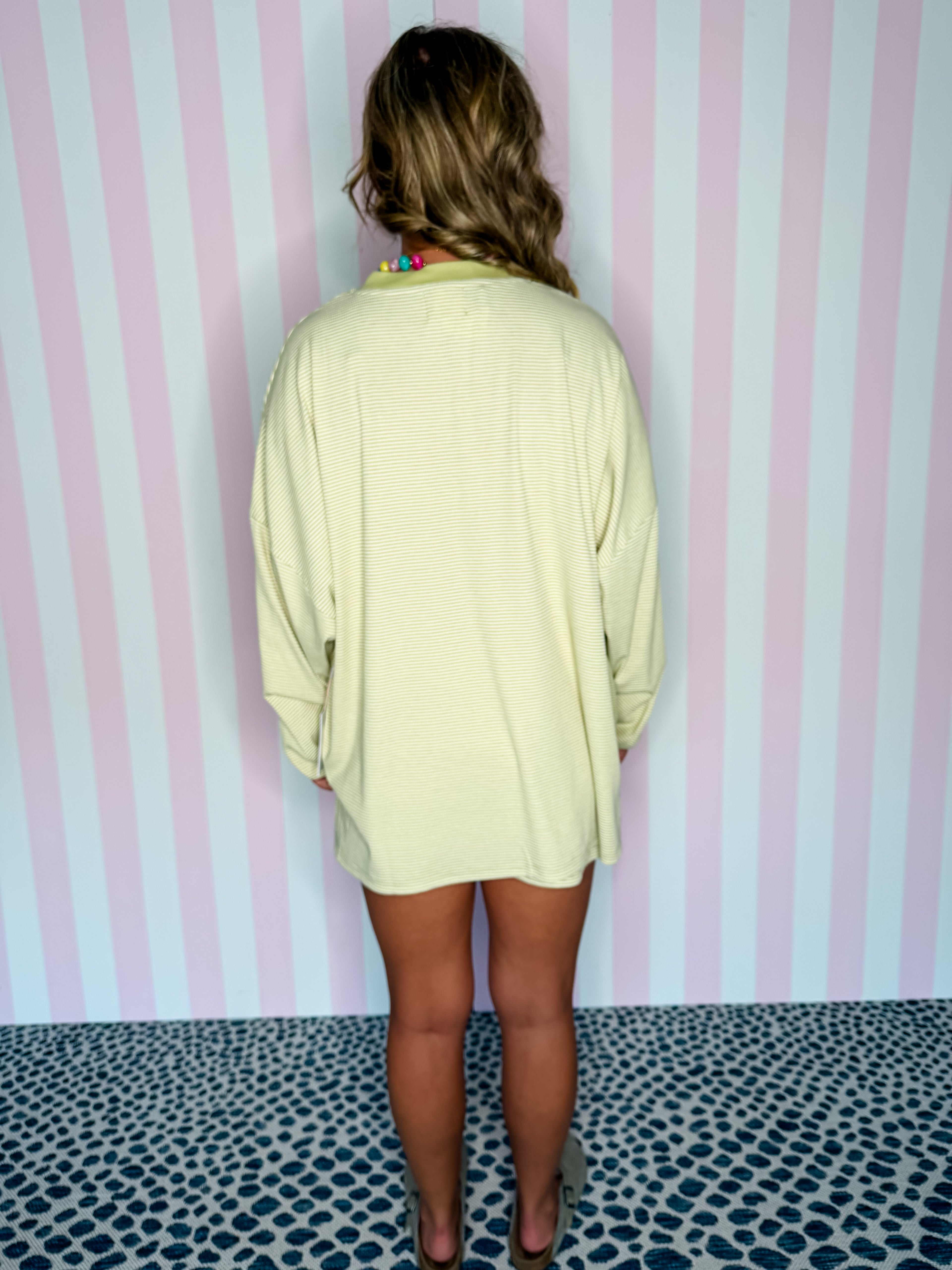 Sage Striped Rib Top