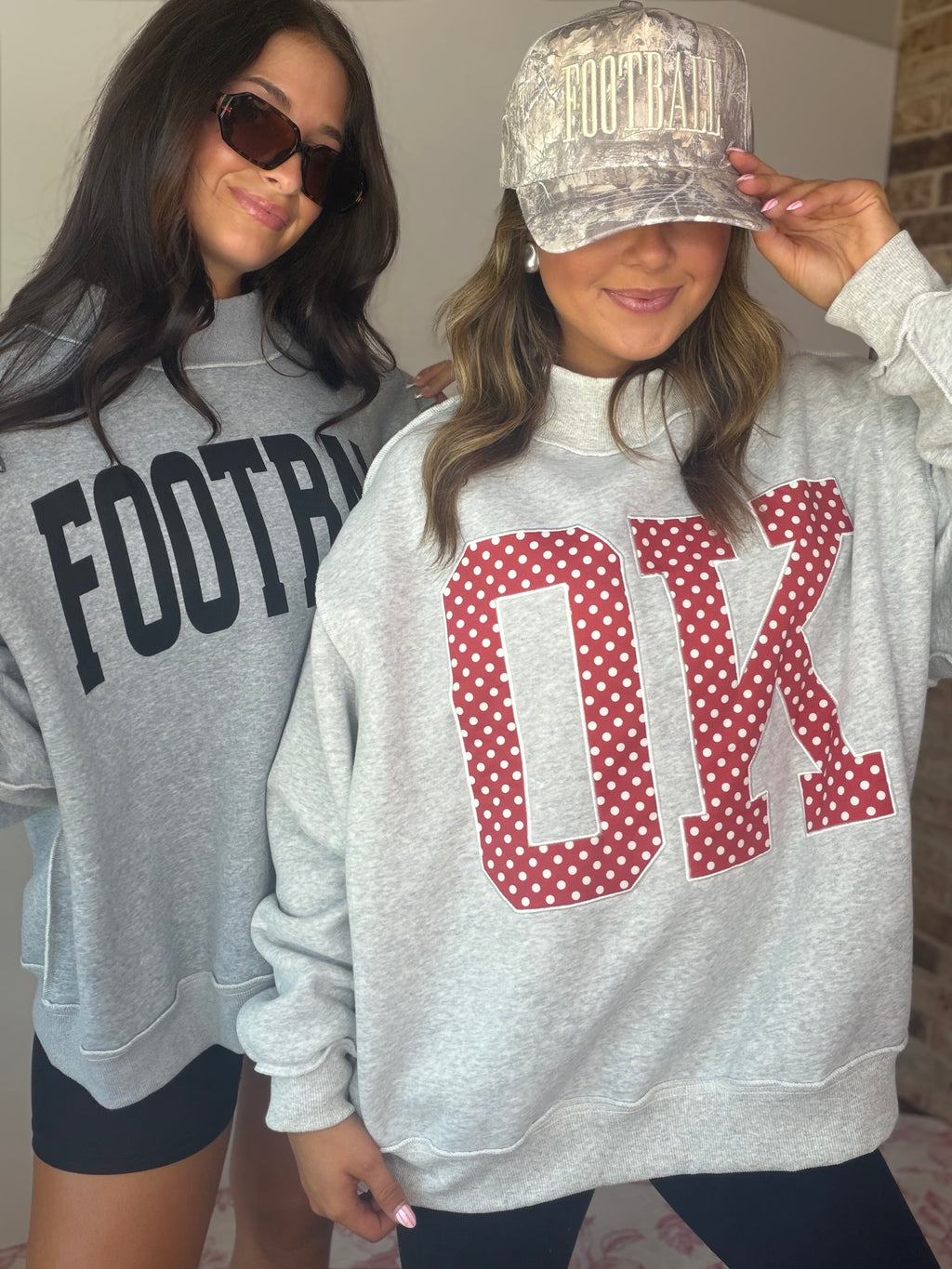 OK Polka Dot Applique Patch Mockneck