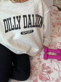 DILLY DALLYIN SPORT PRINT REVERSIBLE OVERSIZED SWEATSHIRT