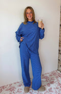 Royal Striped Oversized Long Sleeve Top - Things Between