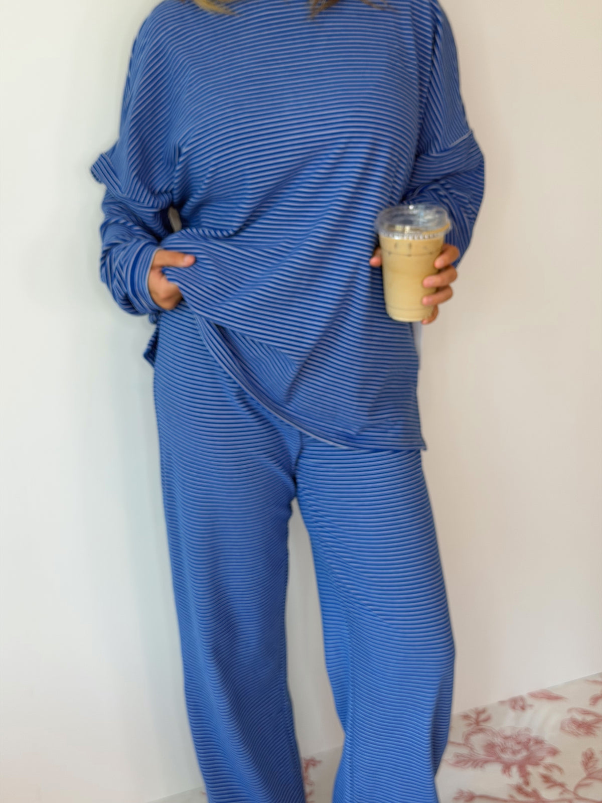 Royal Striped Oversized Long Sleeve Top - Things Between
