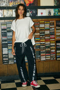 Black Zebra Side Windbreaker Pants