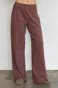 Brown/Pink Striped Wide Leg Pants - Things Between
