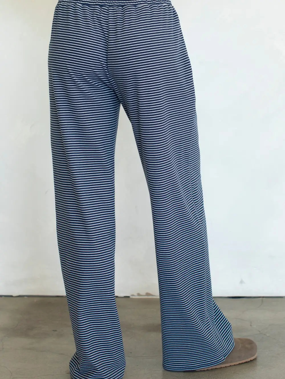 Navy Striped Wide Leg Pants - Things Between