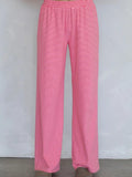 Pink Striped Wide Leg Pants - Things Between