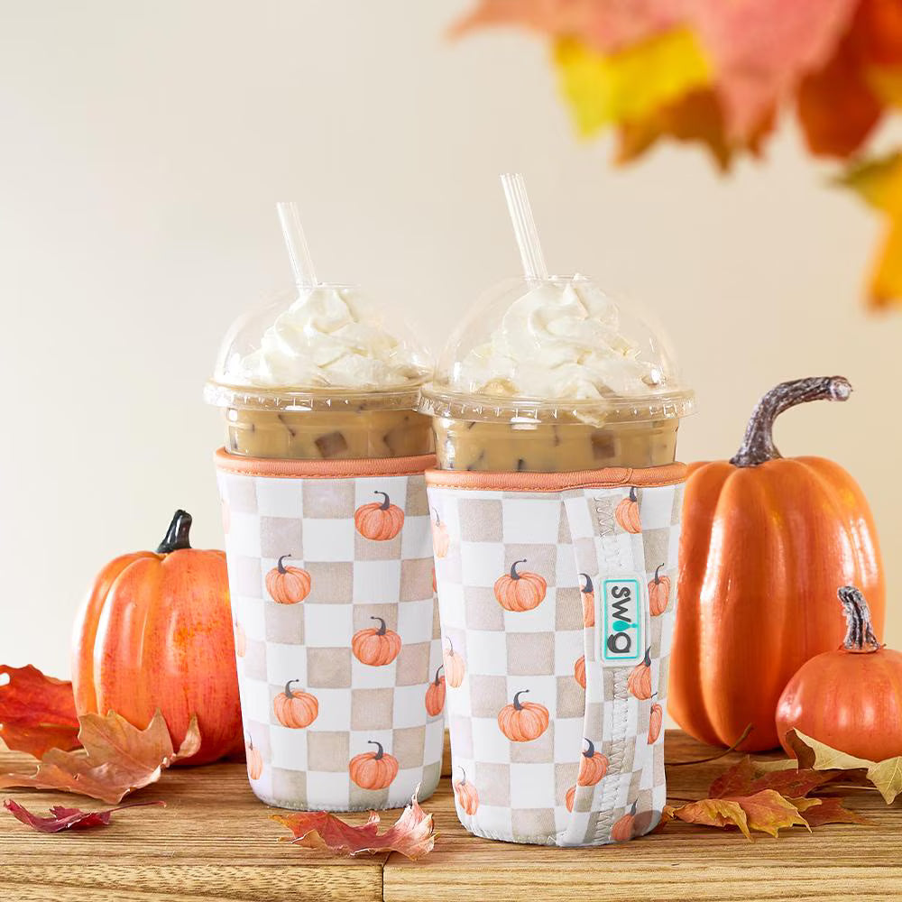 Pumpkin Check Iced Cup Coolie (Medium)